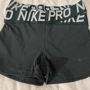 Dark Green Nike Pro Shorts